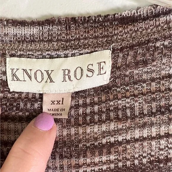 KNOX Rose Women's Sweater Brown & Beige Stripes Long Sleeves Size XXL - Picture 10 of 10